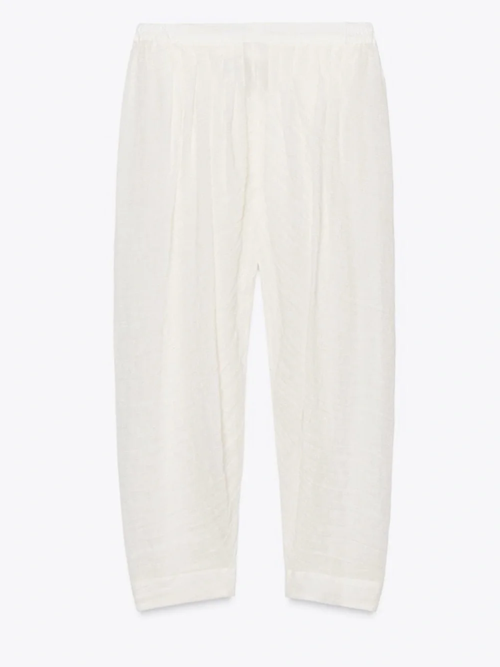 Zara NWT ZW Collection ecru white linen balloon pants 3071/048